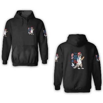 Discover Red White and Feral Funny USA 3D Hoodies