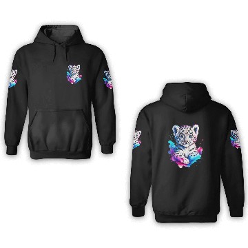 Discover Color Splash Leopard Cub 3D Hoodies