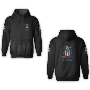 Discover Red White Brew Patriotic Coffee Mug USA Funny 3D Hoodies