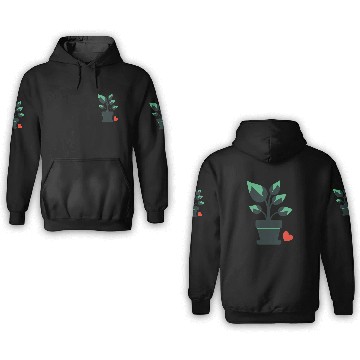 Discover Potted Plant Heart Icon 3D Hoodies