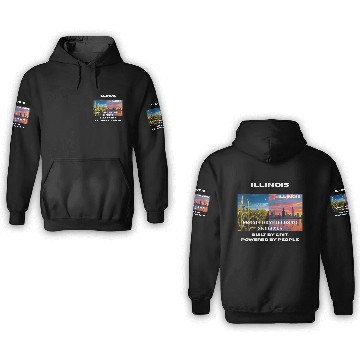 Discover Illinois Midwest Mosaic Art 3D Hoodies