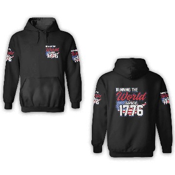 Discover Running the World since 1776 - USA Patriot Design 3D Hoodies