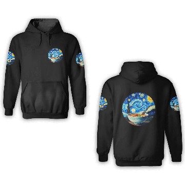 Discover Van Gogh's Starry Night ramen noodle Bowl japanese 3D Hoodies