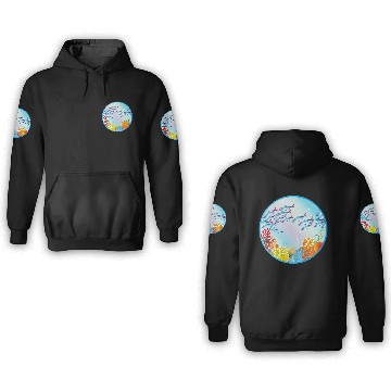 Discover School of colorful fish in a coral reef 3D Hoodies
