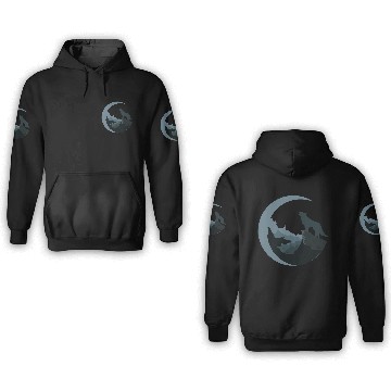 Discover Wolf Moon Silhouette 3D Hoodies