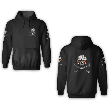 Discover Grunge Skull Crossbones Orange Eyes 3D Hoodies