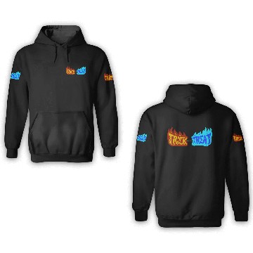 Discover “Trick or Treat Fire & Ice Typography” 3D Hoodies