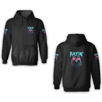 Discover Ravin' Rave Festival Fun with Cool Raven 3D Hoodies