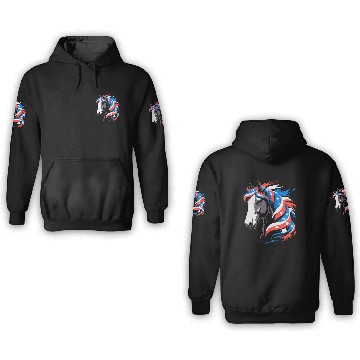 Discover Patriotic Pony with Stars and Stripes Mane 3D Hoodies