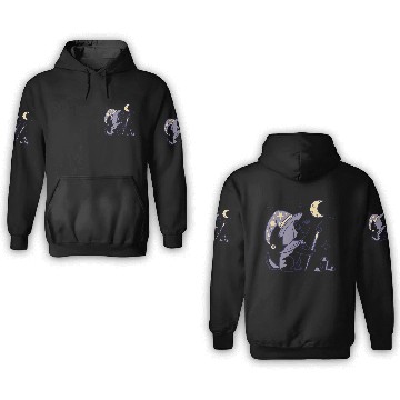 Discover Mystical Moon Wizard Illustration 3D Hoodies