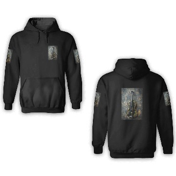 Discover Elegant Black and Gold Violin 3D Hoodies