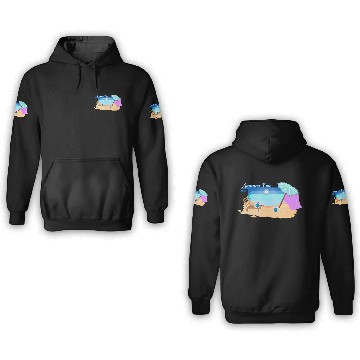Discover Summer Beach Scene Illustration 3D Hoodies