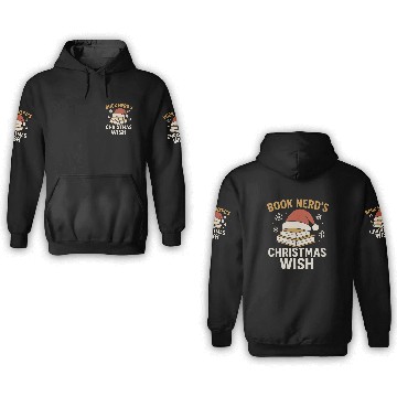 Discover Book Nerd Christmas Wish Design 3D Hoodies