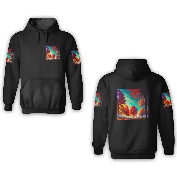 Discover Vivid Autumn Tree Landscape 3D Hoodies