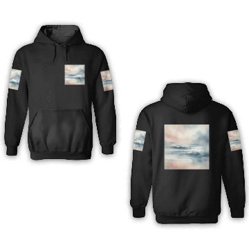 Discover Serene Ocean Dawn Abstract 3D Hoodies