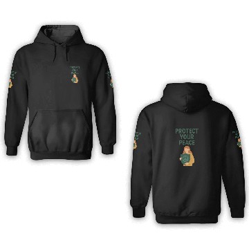 Discover Peaceful Defender Shield Illustration 3D Hoodies