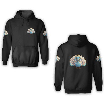 Discover Regal Peacock Fantasy Character 3D Hoodies