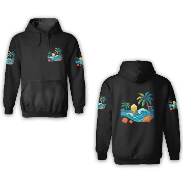 Discover Tropical Sunset Beach Vibes 3D Hoodies