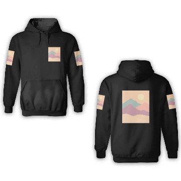 Discover Pastel Mountain Serenity 3D Hoodies
