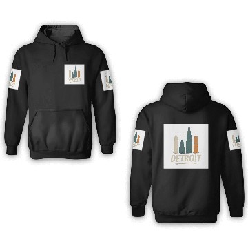 Discover Detroit Skyline Street Vibes 3D Hoodies