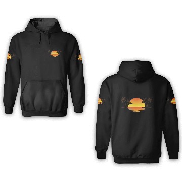 Discover Serene Tropical Sunset Vibes Ocean Horizon 3D Hoodies