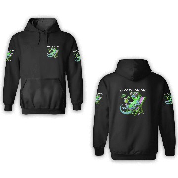 Discover Lizard Meme Lounge Scene 3D Hoodies
