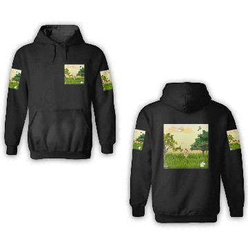 Discover Serene Forest Girl with Bunny and Birds 3D Hoodies