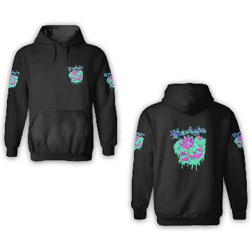 Discover Neon Teddy Bear with Crown and Sunglasses 3D Hoodies