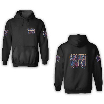 Discover Galaxy Inside Cosmic Typography 3D Hoodies