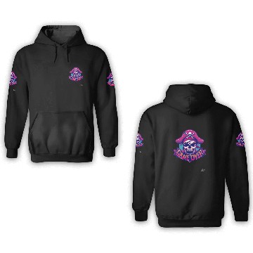Discover Pirate Skull with Eye Patch and Game Over Banner 3D Hoodies