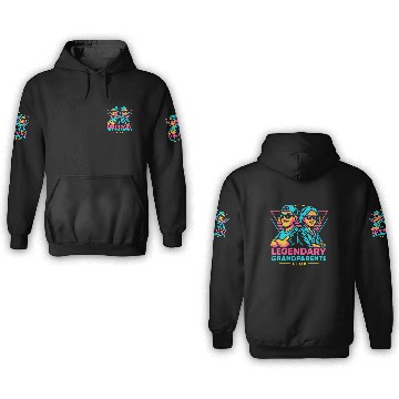 Discover Legendary Grandparents Retro Neon 3D Hoodies