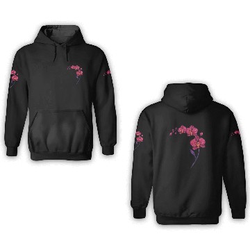 Discover Elegant Violet Pink Orchid Flower Branch Design 3D Hoodies