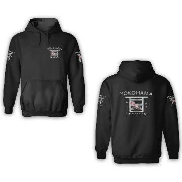 Discover Yokohama Shrine Illustration, Japan, hand drawing 3D Hoodies