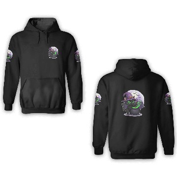 Discover Enchanting Witch Cat Under Full Moon 3D Hoodies