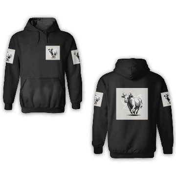 Discover Running Cow Graphic 3D Hoodies