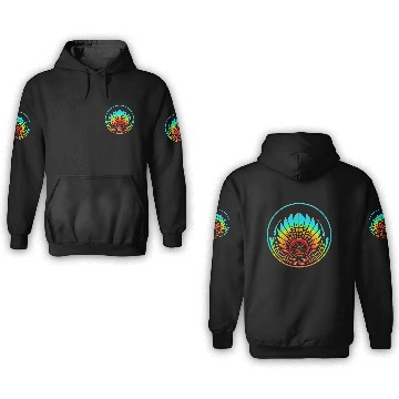 Discover Mayan mask, crop circle, Quetzalcoatl, aztec 3D Hoodies