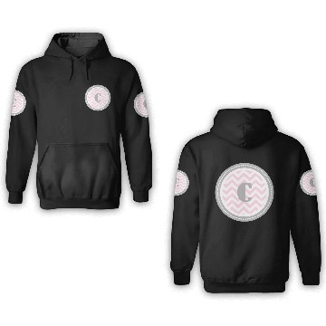 Discover Pink Chevron Monogram-C 3D Hoodies