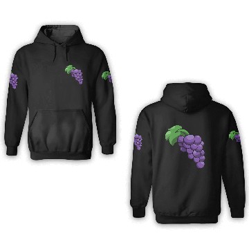 Discover Grape grapes vector art 3D Hoodies