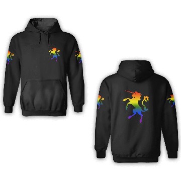 Discover Rainbow unicorn (gradient remix) 3D Hoodies
