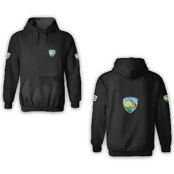 Discover Trout Biting Hook Lure Shield Retro 3D Hoodies