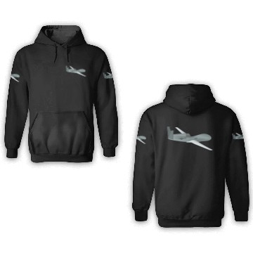 Discover Global Hawk UAV Drone simplified drawing 3D Hoodies