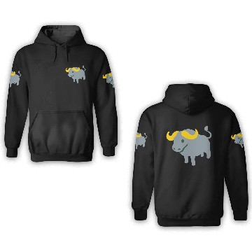 Discover Grey Bull 3D Hoodies