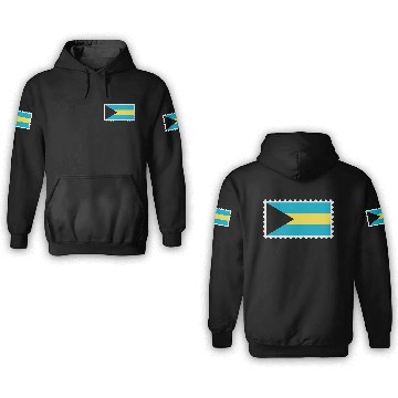 Discover Bahamas flag stamp 3D Hoodies