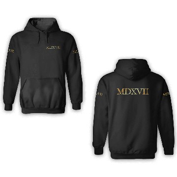 Discover MDXVII 1517 Luther Year (Vintage Gold) 3D Hoodies