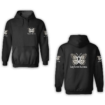 Discover Lung Cancer Butterfly Awareness Ribbon 3D Hoodies