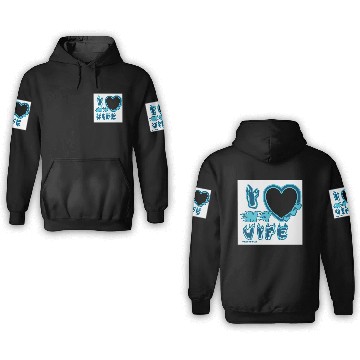 Discover I Love My WIFE  in BLUE 3D Hoodies