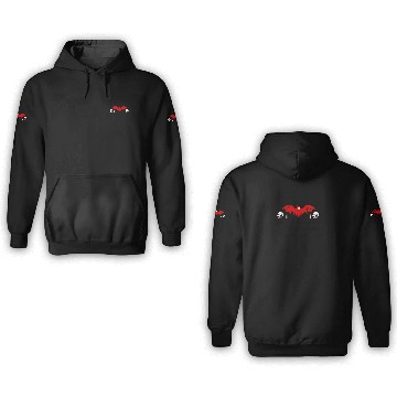 Discover Registered nurse Scary Skull Bat red candle 3D Hoodies