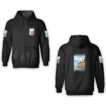 Discover Acadia National Park Bar Harbor Lighthouse Vintage 3D Hoodies