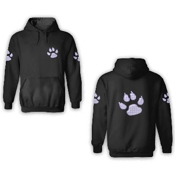 Discover gingham dog paw - purple 3D Hoodies