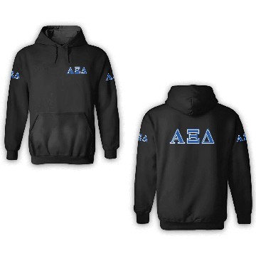 Discover Alpha Xi Delta Blue Letters 3D Hoodies